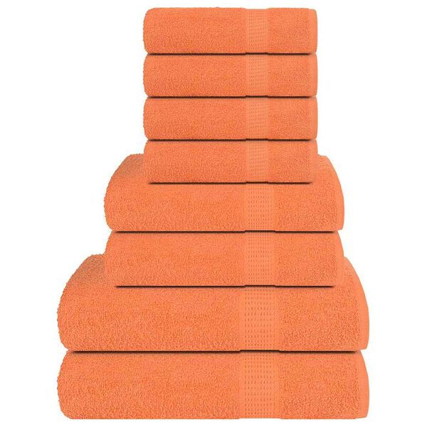 vidaXL 8pcs Conjunto toalhas banho 360 gsm 100% algod&atilde;o laranja