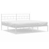 vidaXL Estrutura de cama com cabeceira 183x213 cm metal branco