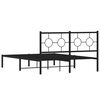 vidaXL Estrutura de cama com cabeceira 140x200 cm metal preto