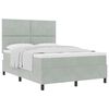 vidaXL Cama Box com colch&atilde;o Cinzento-claro 140 x 190 cm tecido