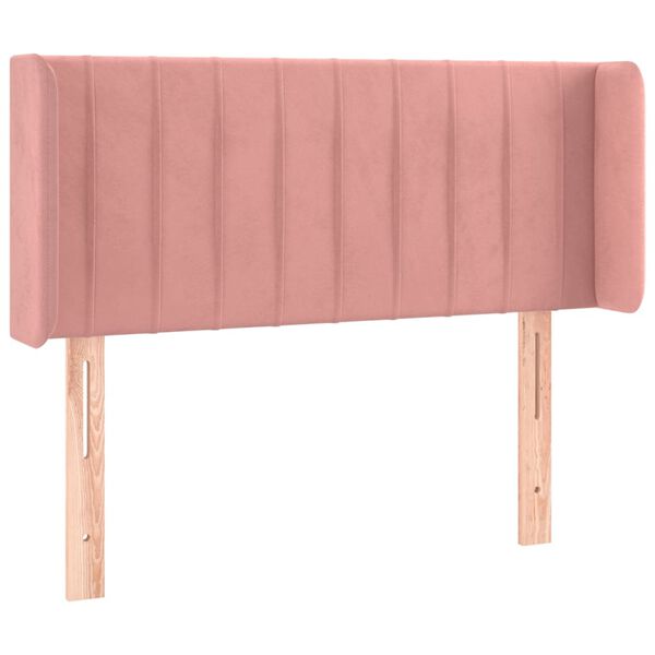 vidaXL Cabeceira de cama c/ abas veludo 83x16x78/88 cm rosa