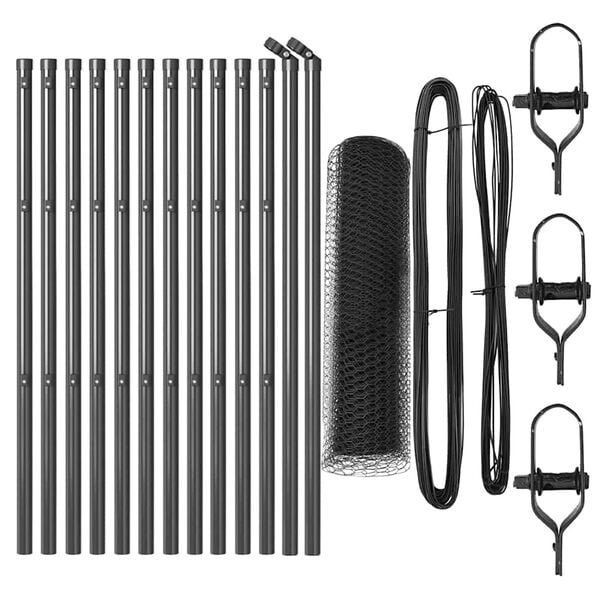 vidaXL Poste de Cerca Cinzeto 25 x 0,8 m (malha de 25 mm) A&ccedil;o e PVC