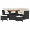 vidaXL Conjunto de Sof&aacute; de Jardim 8 unid. Preto vime PE