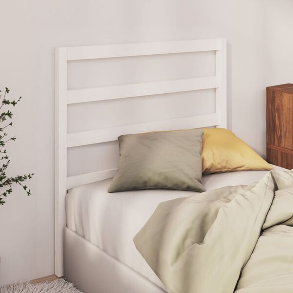 vidaXL Cabeceira de cama 81x4x100 cm pinho maci&ccedil;o branco