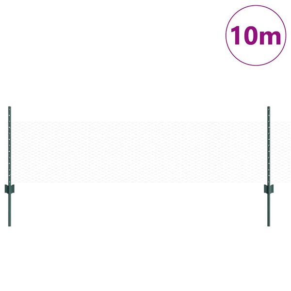 vidaXL Cerca com Poste Verde 0,5 x 10 m A&ccedil;o e PVC