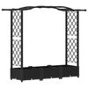 vidaXL Cama Elevada com Treli&ccedil;a e Telhado Preto 169 x 40 x 123 cm PP