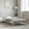 vidaXL Estrutura de cama com cabeceira e pés 100x200 cm metal branco