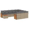 vidaXL 11 pcs conjunto sof&aacute;s de jardim c/ almofad&otilde;es vime PE bege