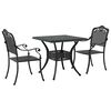 vidaXL Conjunto de Mesa de Jardim 3 unid. Preto Alum&iacute;nio Fundido