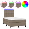vidaXL Cama box spring colch&atilde;o/LED 120x190cm tecido cinza-acastanhado