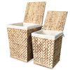 vidaXL Conjunto cestos para roupa suja 2 pcs jacinto de &aacute;gua