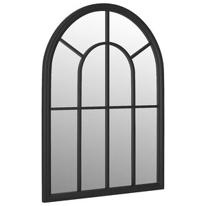 vidaXL Espelho de jardim p/ uso exterior ferro 60x45 cm preto