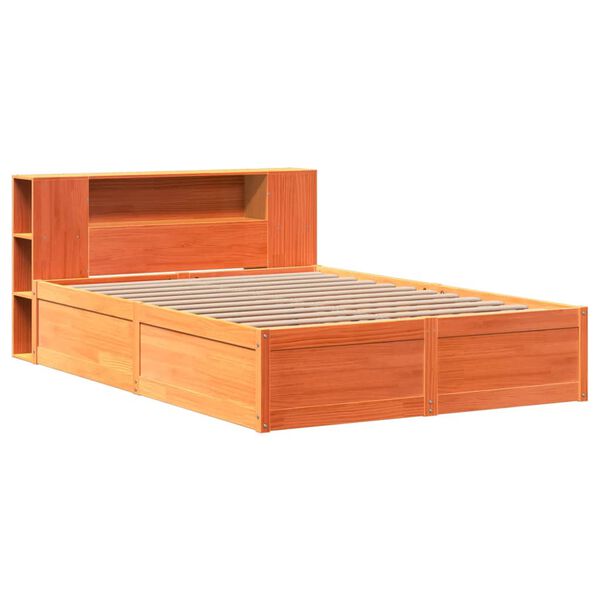 vidaXL Cama sem colch&atilde;o 160x200 cm madeira pinho maci&ccedil;o castanho-mel