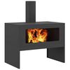 vidaXL Fire Pit Preto 80 x 50 x 96 cm Aço laminado a frio