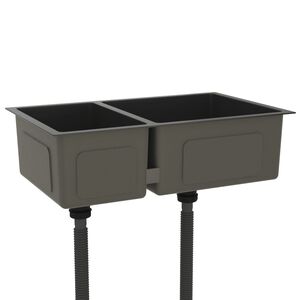 vidaXL Lava-lou&ccedil;a de cozinha a&ccedil;o inoxid&aacute;vel preto
