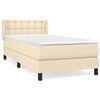 vidaXL Cama com molas/colch&atilde;o 100x200 cm tecido cor creme
