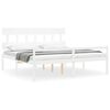 vidaXL Cama para idosos com cabeceira 200x200 cm madeira maci&ccedil;a branco