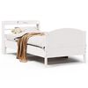 vidaXL Cama sem colch&atilde;o 75x190 cm madeira de pinho maci&ccedil;a branco