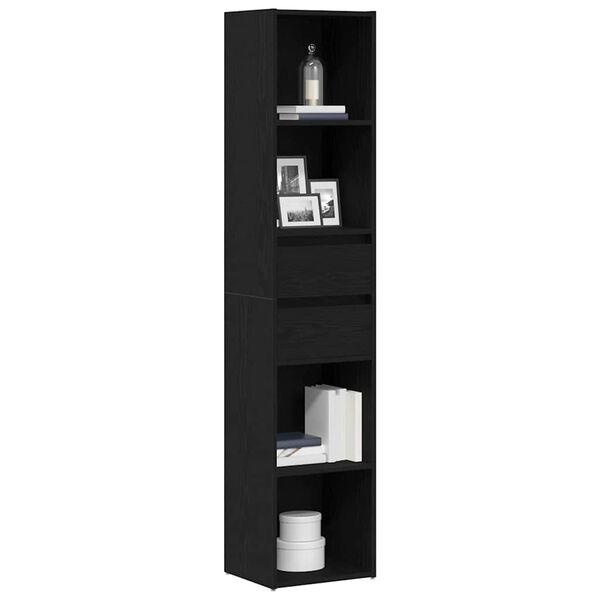 vidaXL Gabinete de Livros Carvalho Preto 36 x 30 x 171 cm