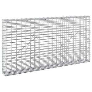 vidaXL Gabione com Fio de 5 mm e Malha de 5x2,5 cm 100x10x50 cm