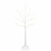 vidaXL &Aacute;rvore de Natal de b&eacute;tula Branco 22 x 22 x 120 cm Pl&aacute;stico