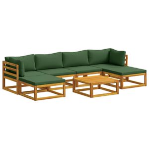 vidaXL Conjunto de Sof&aacute;s 7 unid. Natural Madeira S&oacute;lida de Ac&aacute;cia