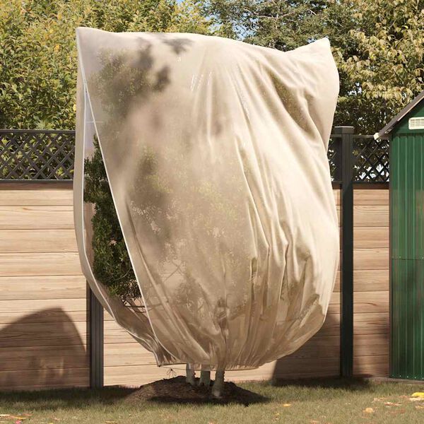 vidaXL Capas de Fleece para Prote&ccedil;&atilde;o Contra Geada Bege 2,4 x 2 m
