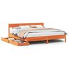 vidaXL Cama sem colch&atilde;o 180x200 cm pinho maci&ccedil;o castanho-mel