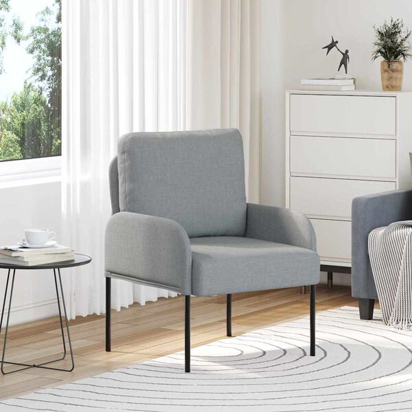 vidaXL Sof&aacute;s com almofada 55cm Cinzento-claro Contraplacado