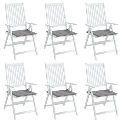 vidaXL Almofadões p/ cadeiras jardim 6pcs 40x40x3 cm oxford cinza