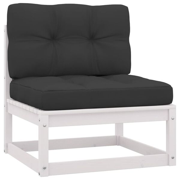 vidaXL 8 pcs conjunto lounge de jardim c/ almofad&otilde;es pinho maci&ccedil;o