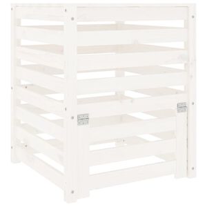 vidaXL Caixote de compostagem 63,5x63,5x77,5cm pinho maci&ccedil;o branco