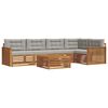 vidaXL Conjunto de Sof&aacute;s para Exterior 6 unid. Cinza Natural e Claro