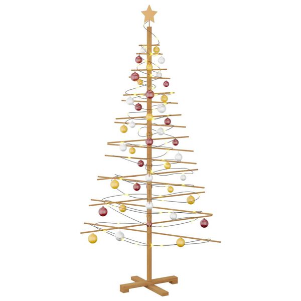 vidaXL &Aacute;rvore de Natal de Madeira com suporte Castanho 180 cm Bambu