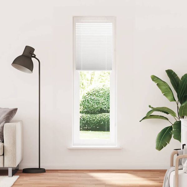 vidaXL Branco Plissada Cega 65x200 cm Largura Tecido 64,4 cm Poli&eacute;ster