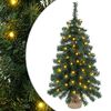 vidaXL Mini &Aacute;rvore de Natal 60 cm 25 LED Branco quente PVC Verde