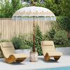 vidaXL Parasol Balin&ecirc;s com Base Creme 185 x 185 x 260 cm