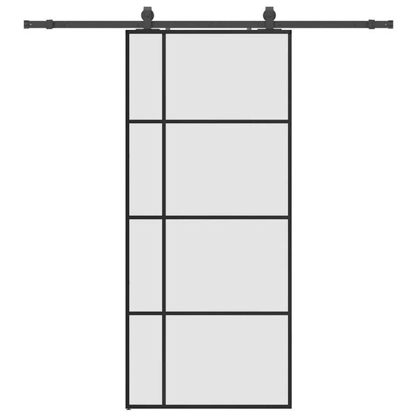 vidaXL Porta deslizante c/ conj. ferragens 90x205cm vidro ESG preto