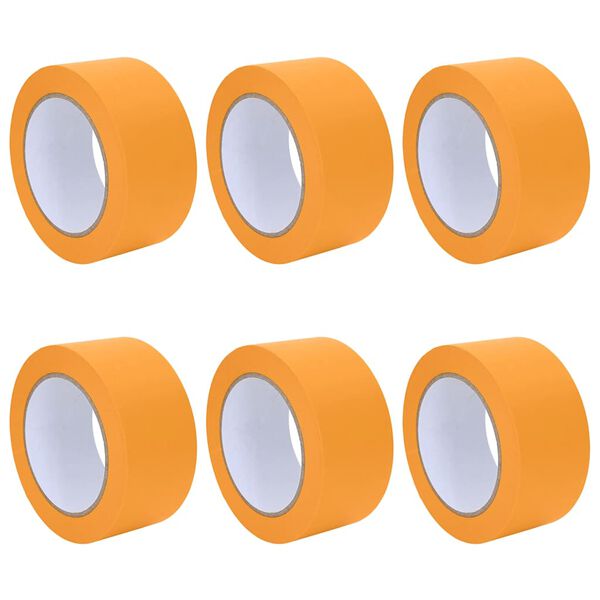 vidaXL Fitas de M&aacute;scara para Pintores 6 pcs Amarelo 50mm x 50m Papel