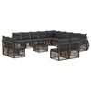 vidaXL Conjunto de Sof&aacute; de Jardim 14 unid. Cinza e Cinza Escuro