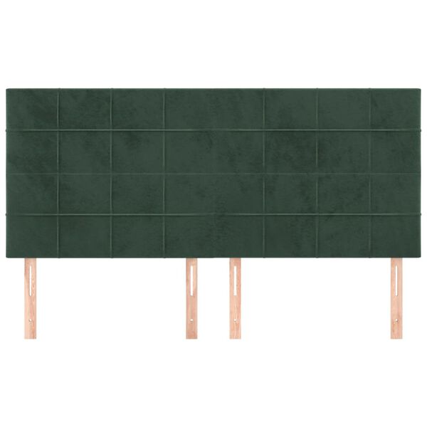 vidaXL Cabeceira Verde Escuro 180x5x118/128 cm Veludo