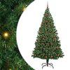 vidaXL &Aacute;rvore de Natal Artificial Verde 210 cm PVC, A&ccedil;o e Pl&aacute;stico