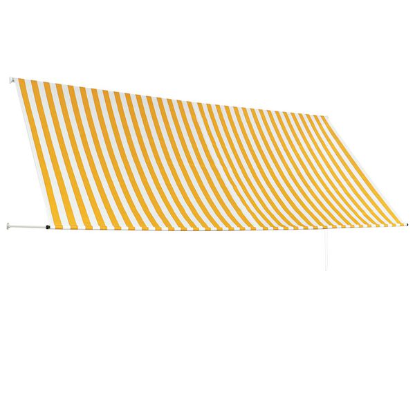 vidaXL Toldo retr&aacute;til 350x150 cm amarelo e branco