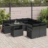 vidaXL Conjunto de Sof&aacute; de Jardim 9 pcs Preto Rattan Sint&eacute;tico