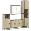 vidaXL 4 pcs conj. m&oacute;veis casa banho derivados madeira carvalho sonoma