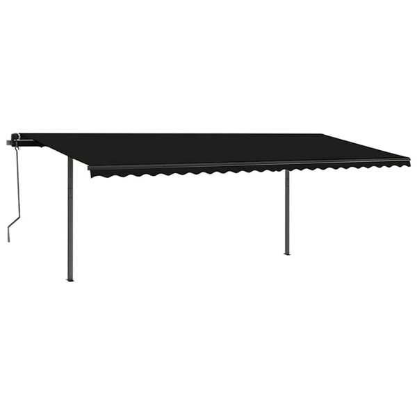 vidaXL Toldo retr&aacute;til manual com postes 3,5x2,5 m antracite