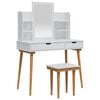 vidaXL Conjunto de Mesa de Vestir FAUSKE 5 unid. Branco