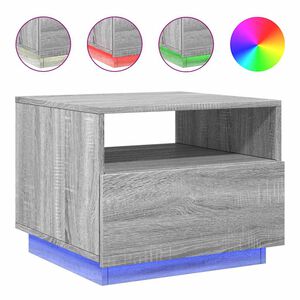 vidaXL Mesa de centro com luzes LED 50x49x40 cm cinzento sonoma