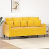 vidaXL Sof&aacute; de 2 lugares veludo 140 cm amarelo