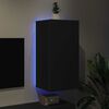 vidaXL M&oacute;vel de parede para TV com luzes LED 40,5x35x80 cm preto